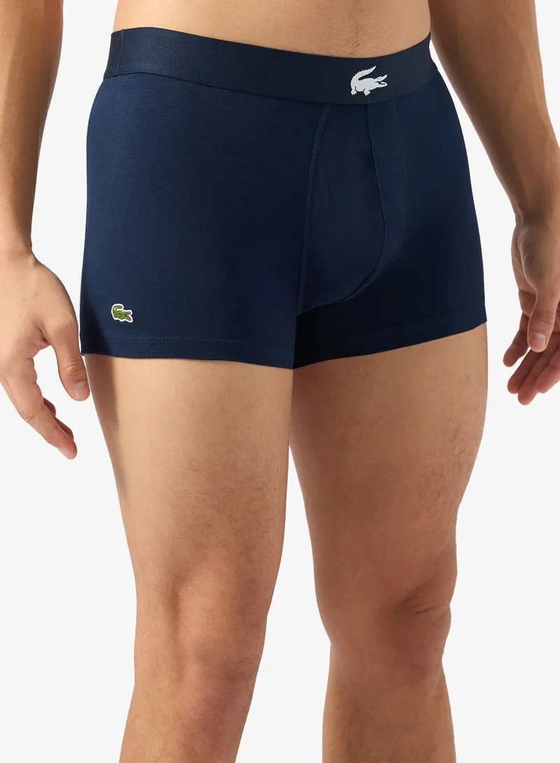 LACOSTE  3-Pack Printed Stretch Cotton Trunks for Men | Best Price UAE